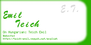 emil teich business card